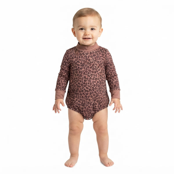 RTS LR3264 baby girl clothes leopard print long sleeve romper