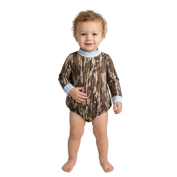 RTS LR3279 baby clothes camo print long sleeve romper
