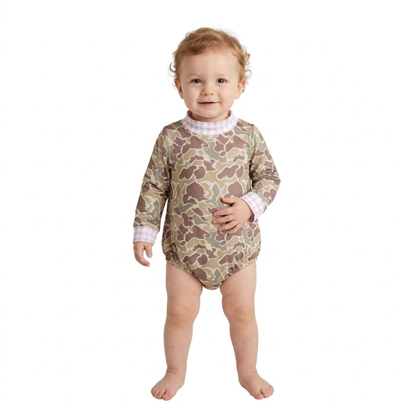 RTS LR3280 baby romper camouflage print long sleeve romper