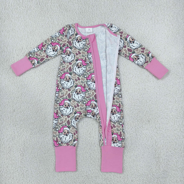 RTS Matching clothing kids Christmas pink print ruffle long sleeve clothes-2026.10.27