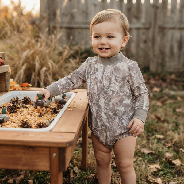 RTS LR3308 baby girl clothes camo print long sleeve romper