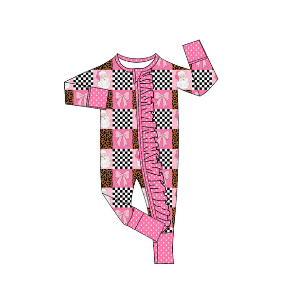 Preorder MOQ 5 pcs Each Style Christmas Santa Leopard Mommy and Me Matching Clothes-2026.8.26