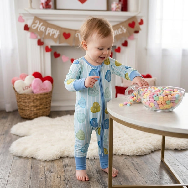 RTS LR3326 baby romper Valentine heart print long sleeve romper valentines day clothes