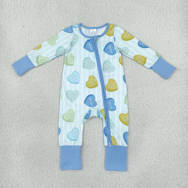 RTS LR3326 baby romper Valentine heart print long sleeve romper valentines day clothes