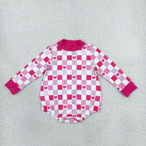 RTS LR3337 baby girl clothes heart print long sleeve romper  Valentines Day Clothes