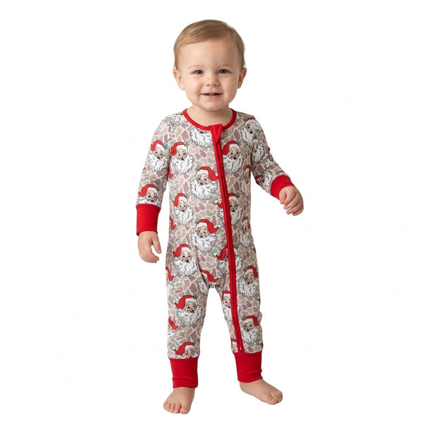 RTS LR3345 baby clothes christmas print long sleeve romper
