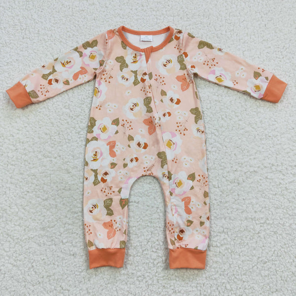 LR0476 baby clothes zipper winter romper