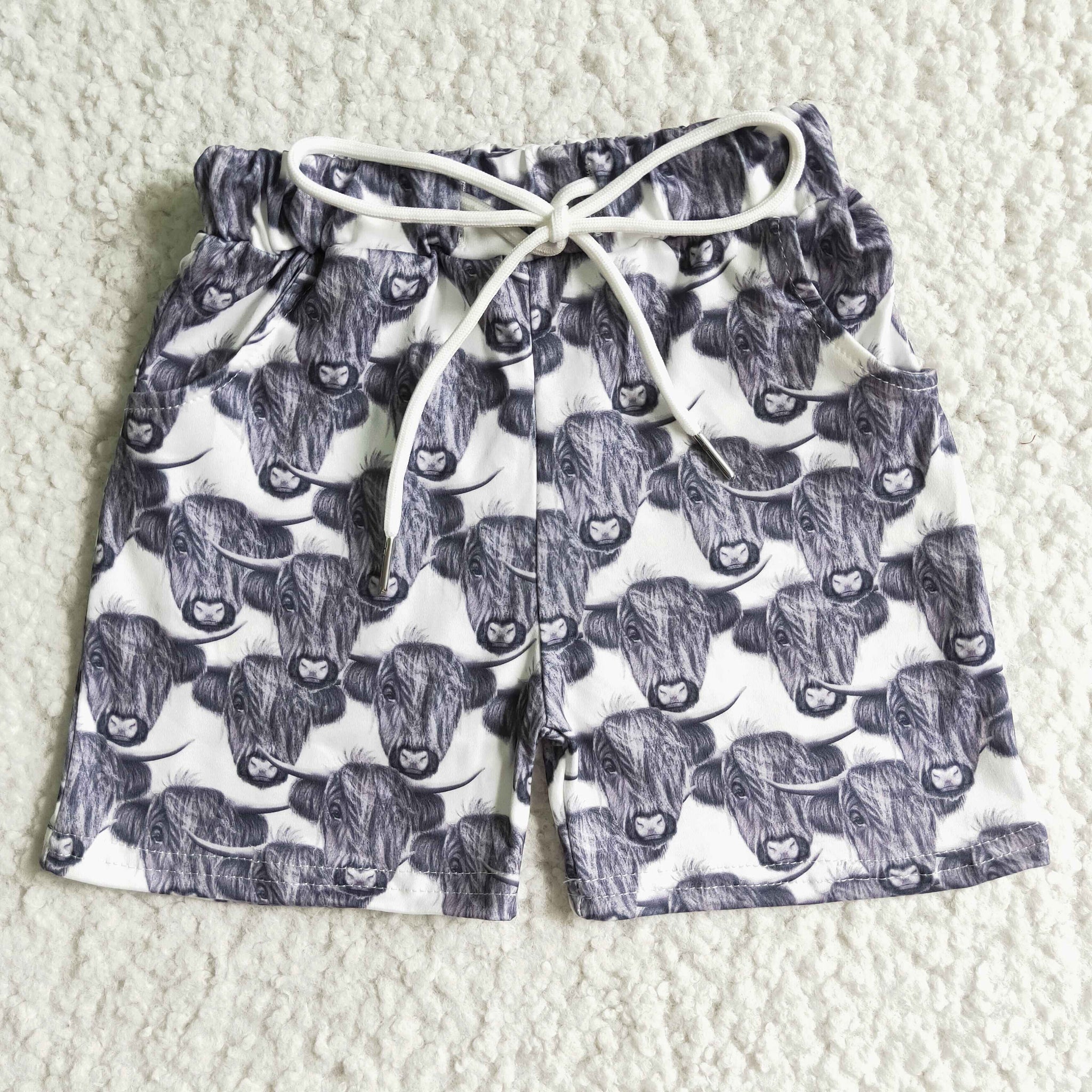 SS0001 Boy summer normal cow short(milk silk)