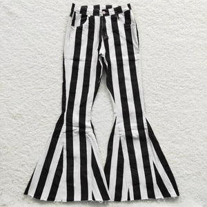 P0121adult jeans women jeans black stripe women bell bottom pant women flare pant