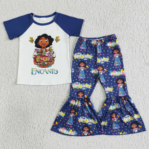 kids clothing cartoon purple fall spring set