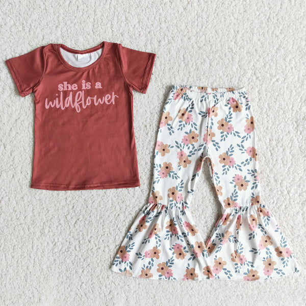 E13-30 girl clothes wild flower fall spring set headwears-promotion 2024.6.8 $5.5