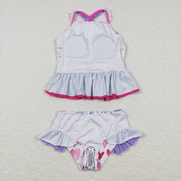 S0163 baby girl clothes heart valentines day girl swimsuit swimwear beach wear