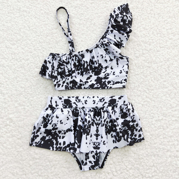 S0123 baby girl clothes cow swimsuit swimwear