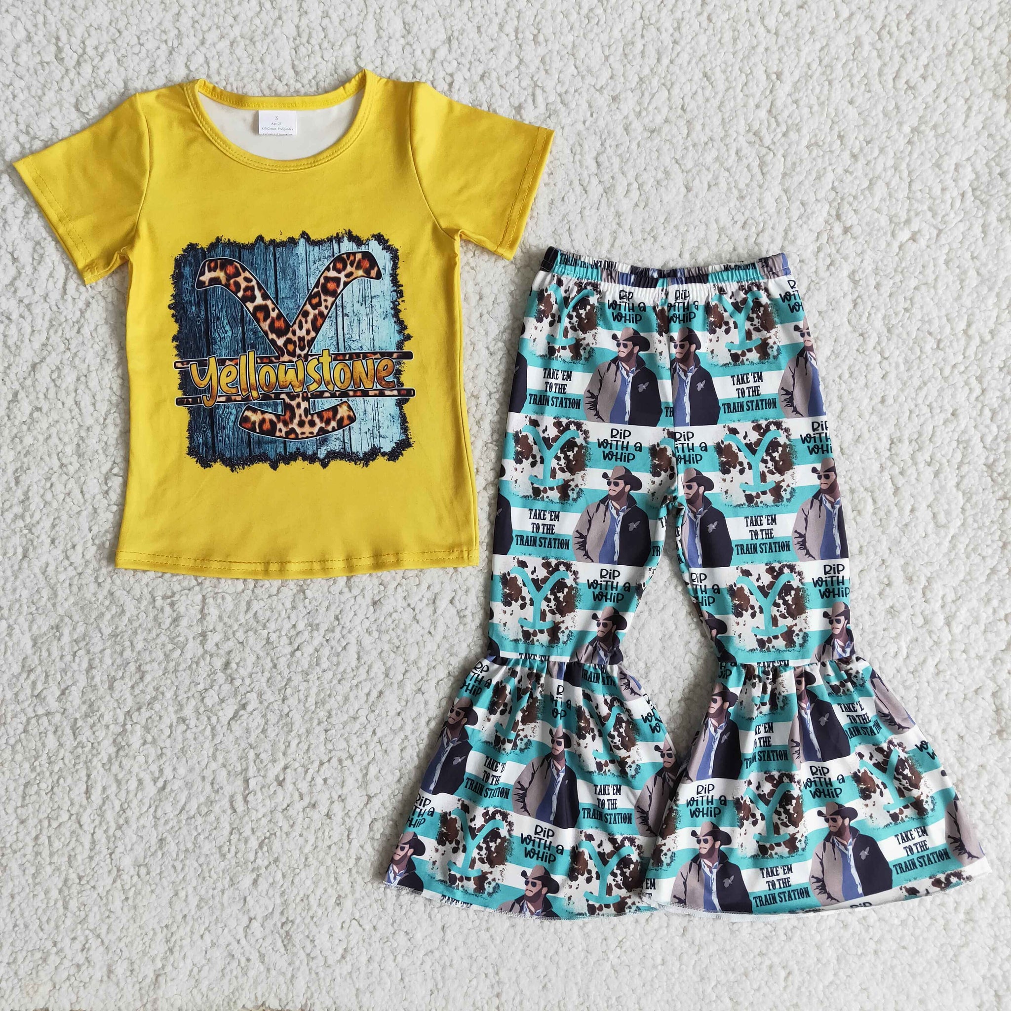 B1-17 girl clothes yellow stone fall spring set-promotion 2024.4.22 $2.99