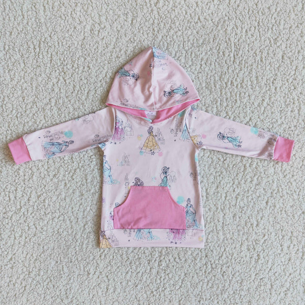 6 A11-22 RTS girl pink princess long sleeve hoodies top