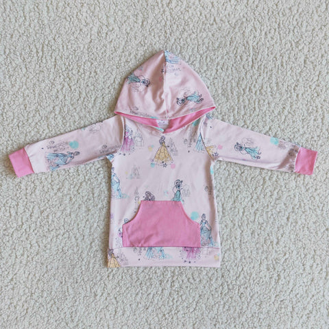 6 A11-22 RTS girl pink princess long sleeve hoodies top