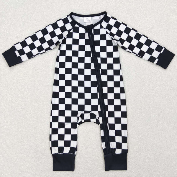 LR0812 baby girl clothes black plaid girl winter romper