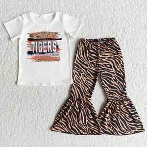 B1-5 girl clothes tigers fall spring short sleeve set-promotion 2024.3.23 $2.99