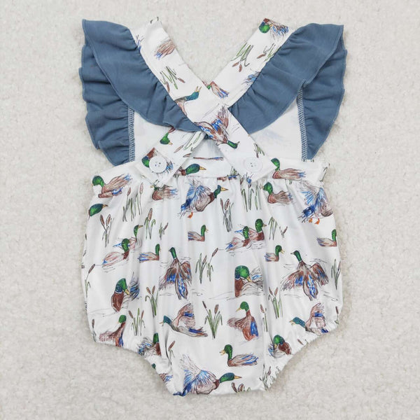 SR0893 baby girl clothes mallard girl summer romper newborn summer clothes