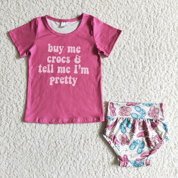 GBO0003 kids clothing buy me pretty pink summer bummies set headwears-promotion 2024.6.8 $5.5