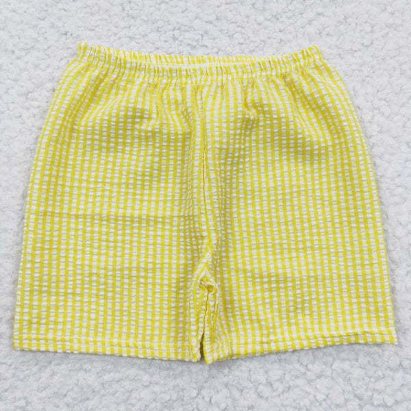 SS0077 toddler boy summer shorts yellow boy seersucker bottom