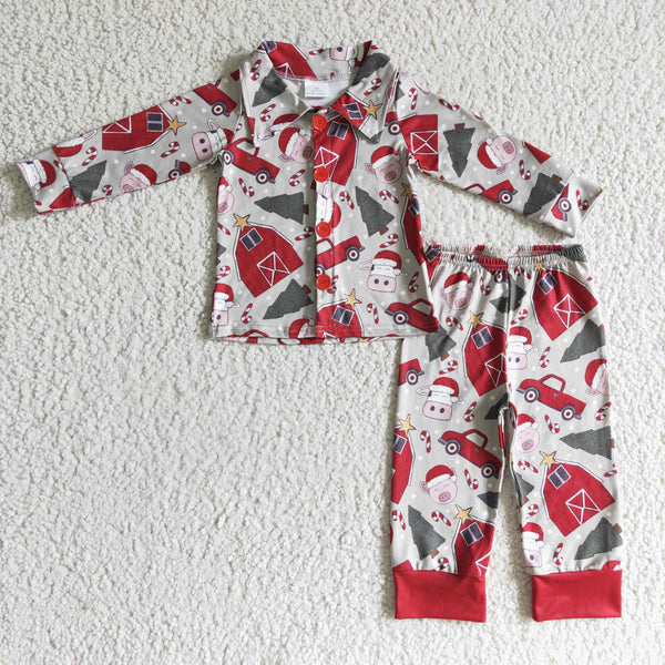 toddler clothes farm matching pajamas set
