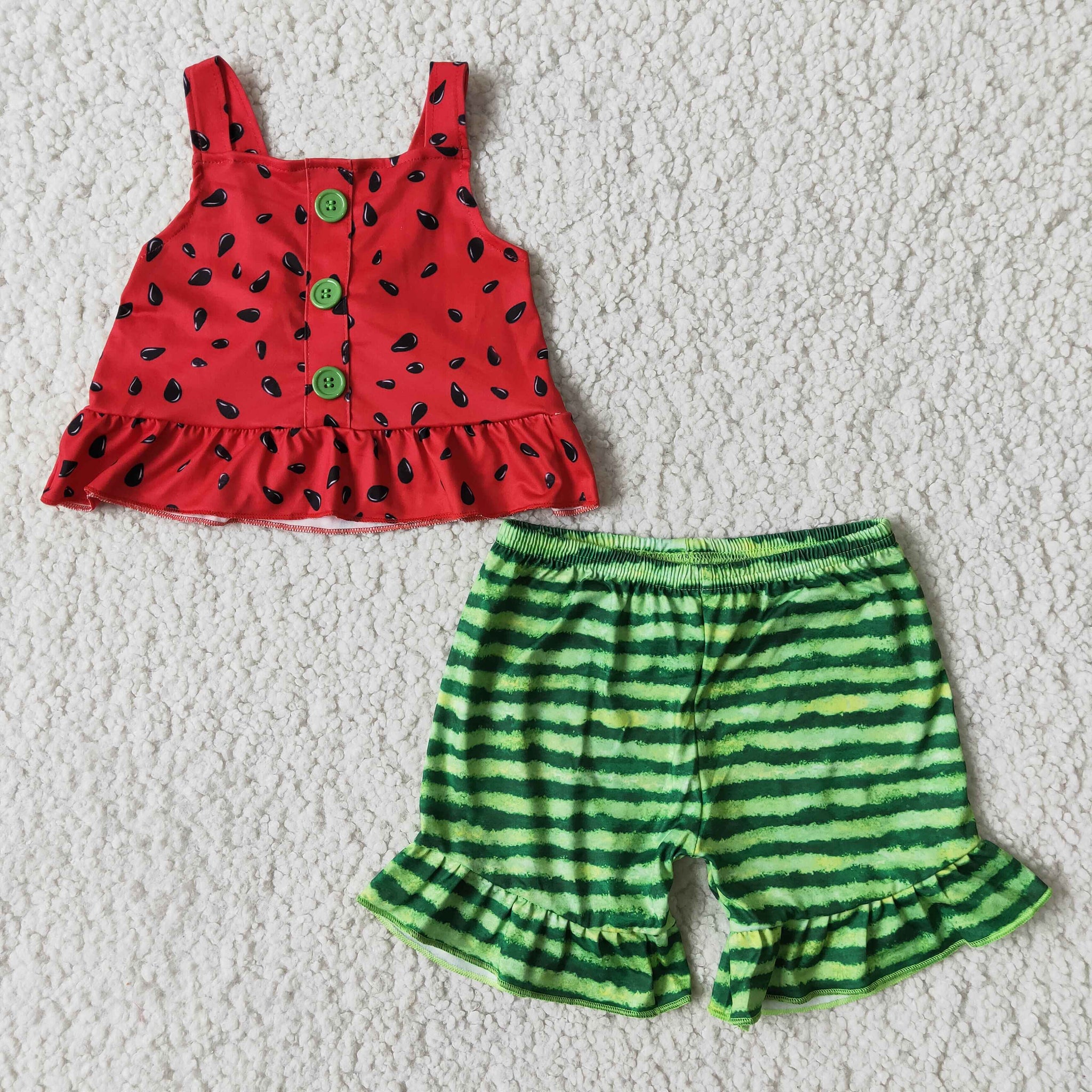 B0-28 girl clothes summer watermelon sleeveless set-promotion 2024.3.16 $5.5