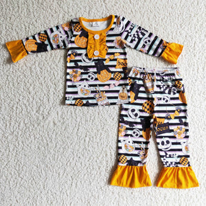 GLP0238 sleepwear pumpkin girl halloween pajamas