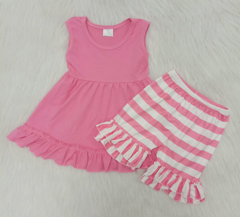 C10-16 toddler girl clothes pink summer shorts set-promotion $5.5 2024.4.13