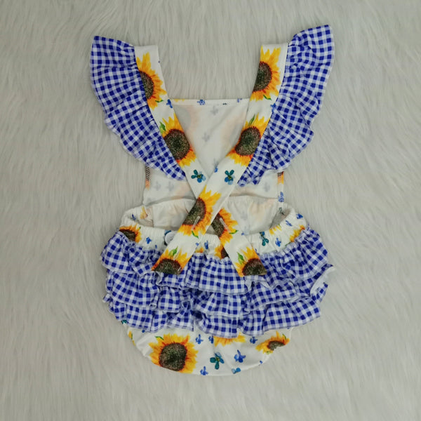 girl clothes summer sunflower bubble