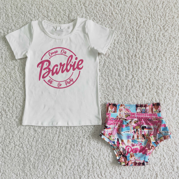 girl clothing white pink bummies set(no headwears)-promotion 2025.3.1 $5.5