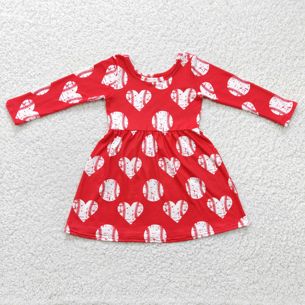 GLD0165 baby girl clothes red baseball dress-promotion $5.5 2026.1.24
