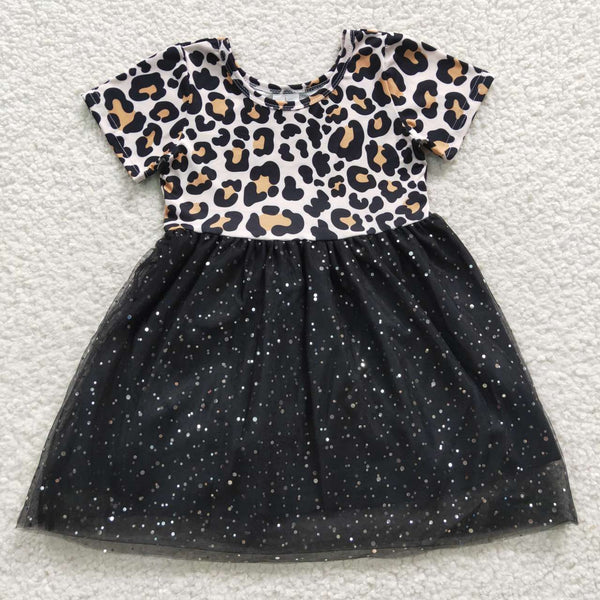 GSD0329 baby girl clothes black leopard tulle summer dress-promotion 2025.6.7 $5.5