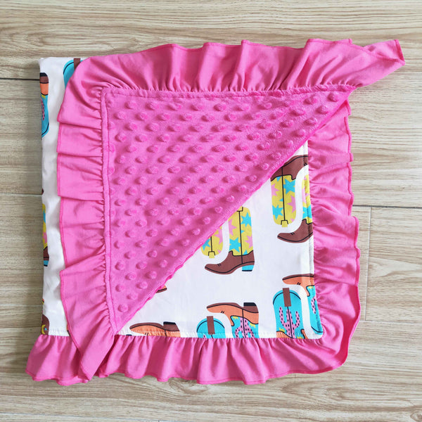 baby shoes hot pink blanket