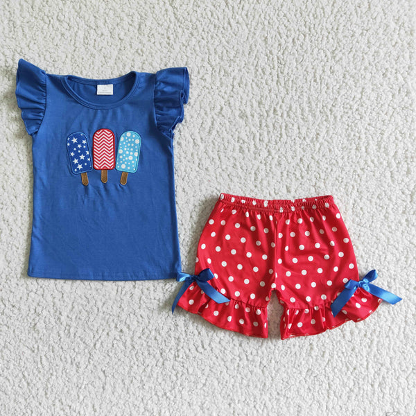 GSSO0090 kids clothing popsicle emboridery set