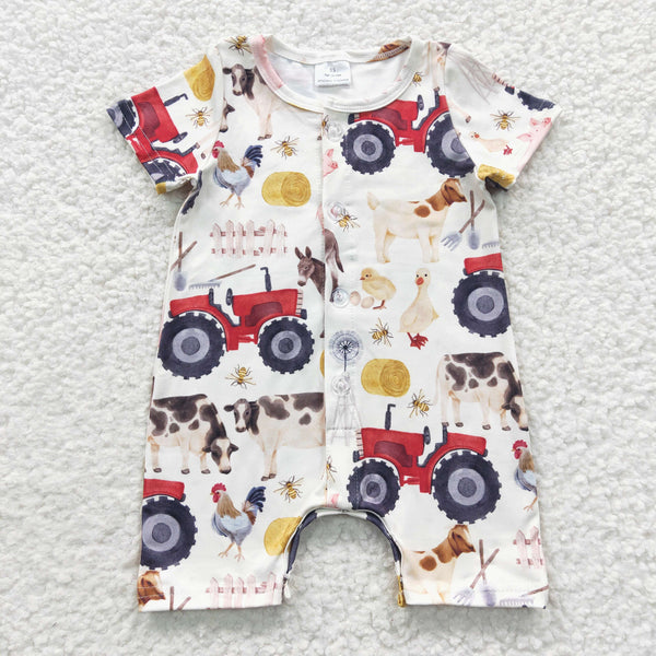 SR0279 USA warehouse 25.6.17 baby clothes farm boy summer romper