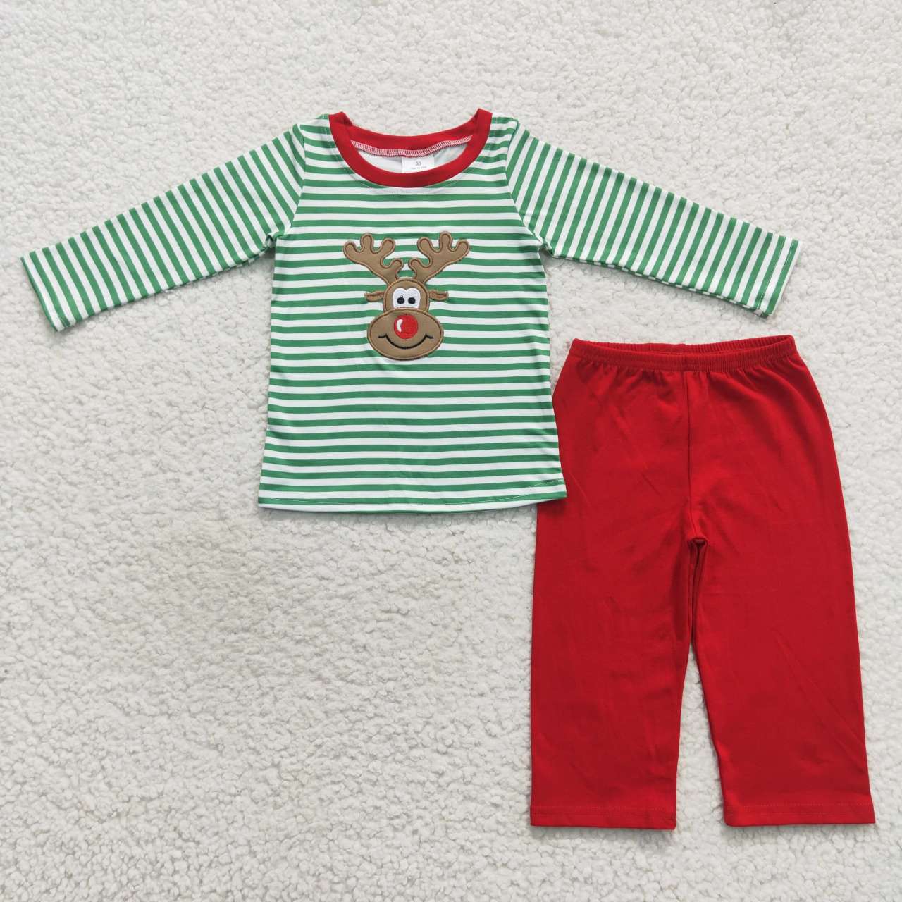 BLP0180 toddler boy clothes deer embroidery boy christmas outfit