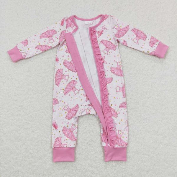 LR0647 USA warehouse 25.5.16 baby girl clothes princess zipper winter romper