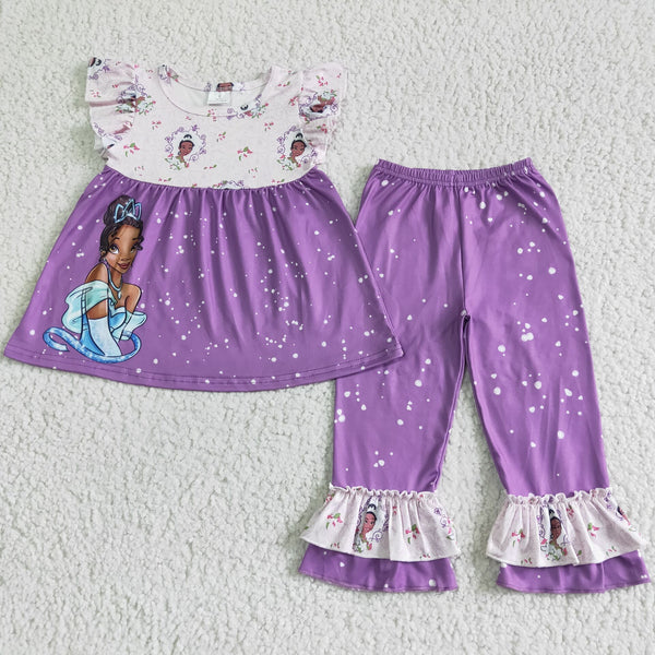 kids clothing purple princess spring set