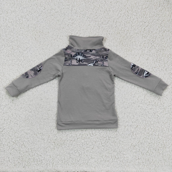 BT0106 baby boy clothes grey zipper winter shirt-promotion 2024.12.14 $5.5