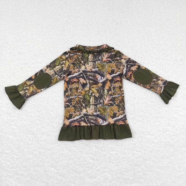 GT0311 toddler girl clothes hunting camo deer girl winter zipper top