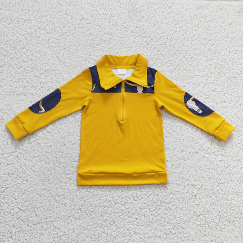 BT0124 kids clothes boys yellow zipper top shirt-promotion 2024.12.28 $4.5