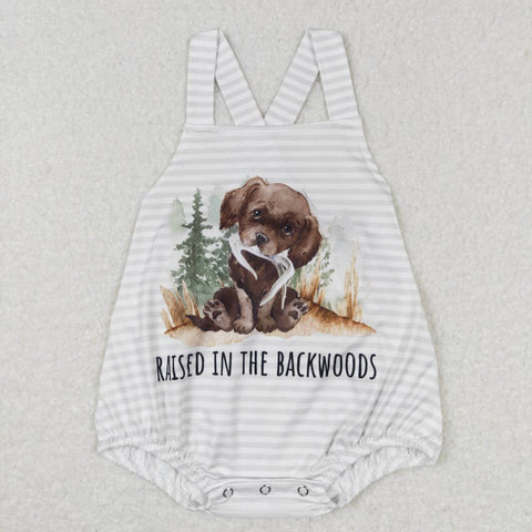 SR0659 baby boy clothes dog forest boy summer romper