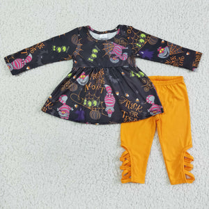 GLP0048 RTS girl halloween tunic long sleeve set-promotion 2024.8.17 $5.5