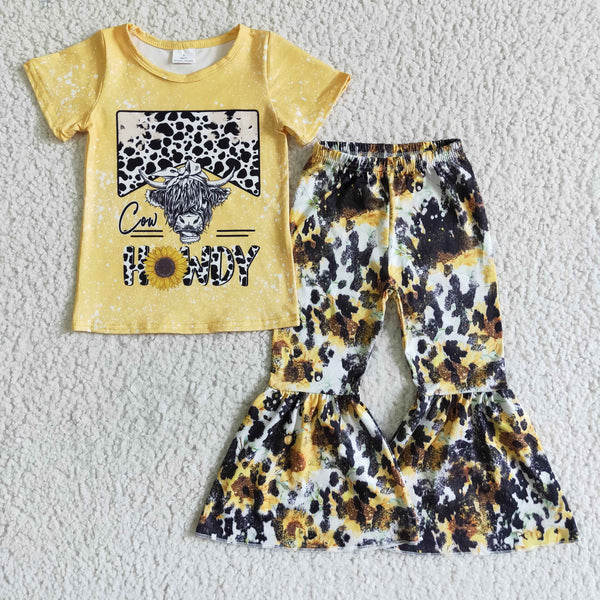 GSPO0081 girl yellow cow howdy set
