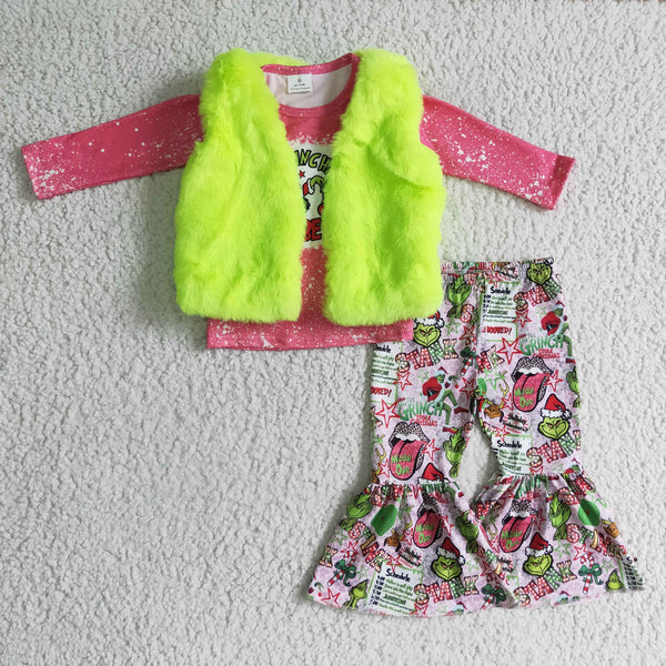 GLP0283 kids clothes girls cartoon christmas outfits