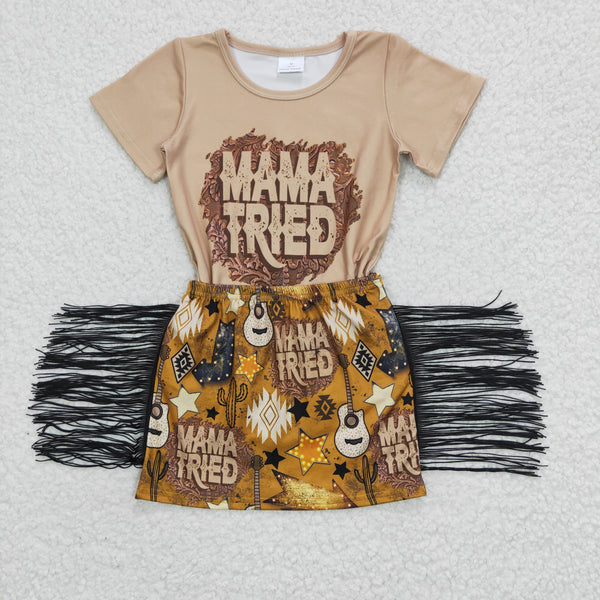 GSD0286 kids clothes girls mama tired tassel skirt outfits-promotion 2025.5.17 $5.5