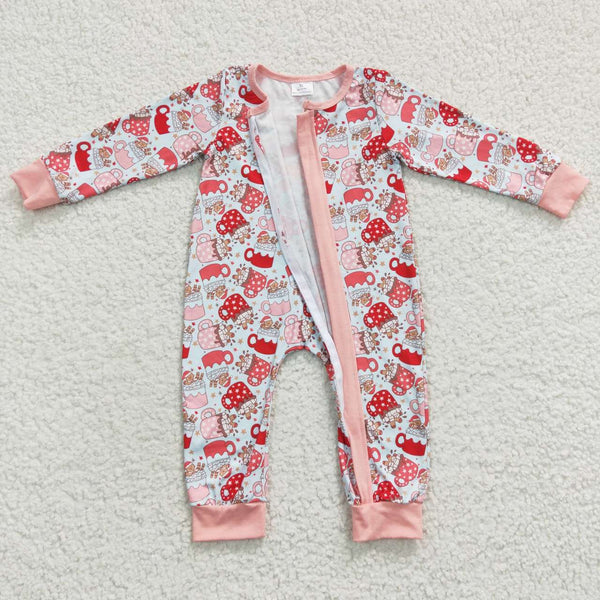 LR0294 baby clothes zipper winter romper