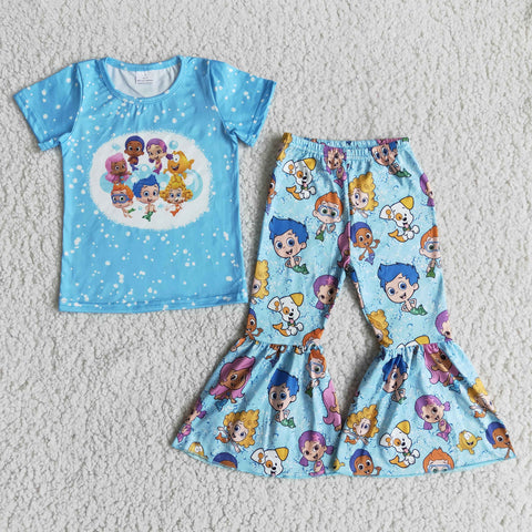 B0-26 baby girl clothes cartoon blue fall spring set-promotion 2024.4.22 $2.99