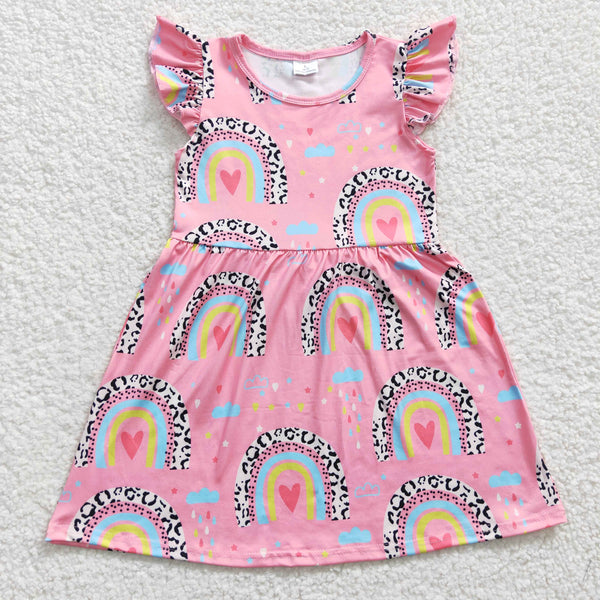 GSD0248 kids clothes girls pink rainbow summer dress flower girl dresses-promotion 2025.5.10 $5.5